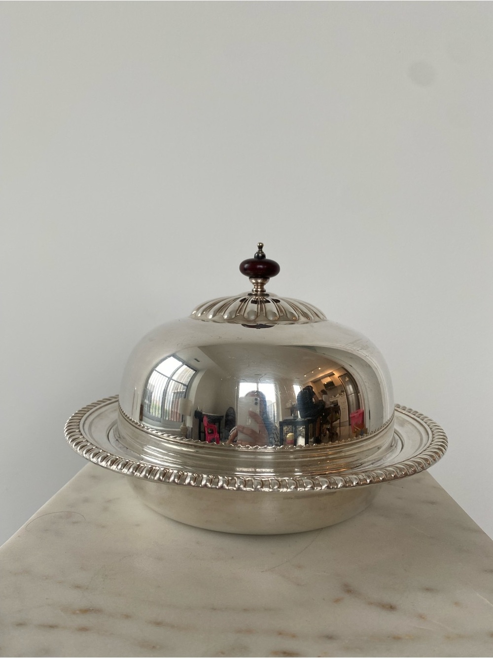 Vintage Birks Silver Plate Muffin Server with Dome Lid | 2 pieces | EP on Copper